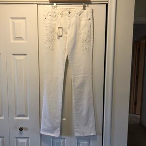 Bluemarine White Jeans w embroidery detail Sz 44